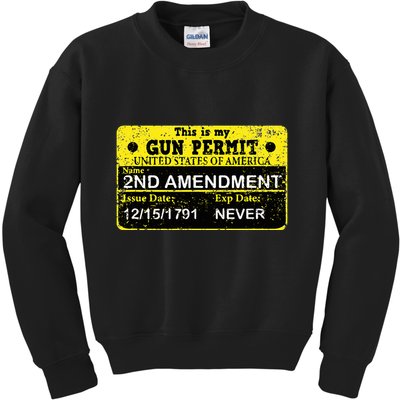 The 2a Is My Gun Permit Proud American Pro 2nd Amendment Kids Sweatshirt