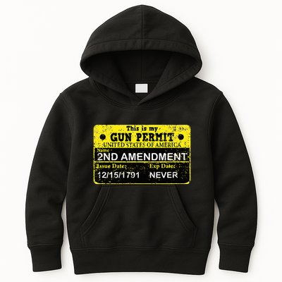 The 2a Is My Gun Permit Proud American Pro 2nd Amendment Kids Hoodie
