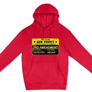 The 2a Is My Gun Permit Proud American Pro 2nd Amendment Premium Pullover Hoodie