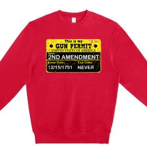 The 2a Is My Gun Permit Proud American Pro 2nd Amendment Premium Crewneck Sweatshirt