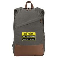 The 2a Is My Gun Permit Proud American Pro 2nd Amendment Cotton Canvas Backpack