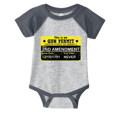 The 2a Is My Gun Permit Proud American Pro 2nd Amendment Infant Baby Jersey Bodysuit