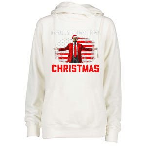 Trump 2024 ILl Be Home For Christmas Trump Xmas 2024 Womens Funnel Neck Pullover Hood