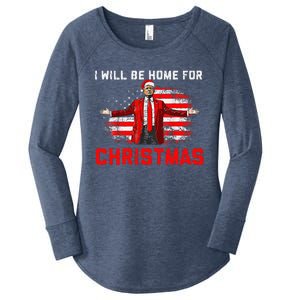 Trump 2024 ILl Be Home For Christmas Trump Xmas 2024 Women's Perfect Tri Tunic Long Sleeve Shirt