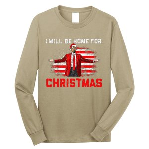 Trump 2024 ILl Be Home For Christmas Trump Xmas 2024 Long Sleeve Shirt