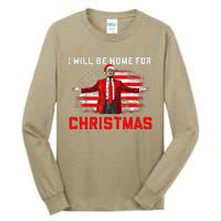 Trump 2024 ILl Be Home For Christmas Trump Xmas 2024 Tall Long Sleeve T-Shirt