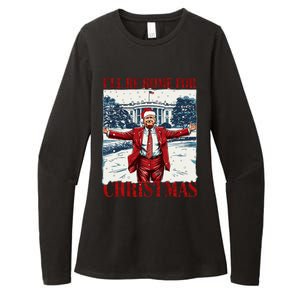 Trump 2024 ILl Be Home For Christmas Funny Trump Xmas 2024 Womens CVC Long Sleeve Shirt