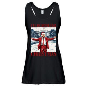 Trump 2024 ILl Be Home For Christmas Funny Trump Xmas 2024 Ladies Essential Flowy Tank