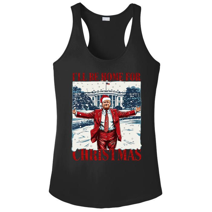 Trump 2024 ILl Be Home For Christmas Funny Trump Xmas 2024 Ladies PosiCharge Competitor Racerback Tank