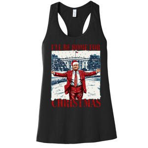 Trump 2024 ILl Be Home For Christmas Funny Trump Xmas 2024 Women's Racerback Tank