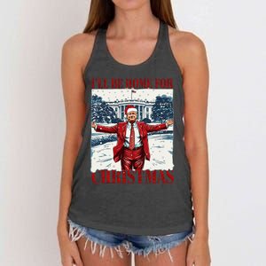 Trump 2024 ILl Be Home For Christmas Funny Trump Xmas 2024 Women's Knotted Racerback Tank