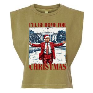 Trump 2024 ILl Be Home For Christmas Funny Trump Xmas 2024 Garment-Dyed Women's Muscle Tee