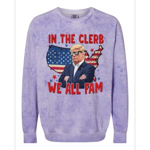 Trump 2024 In The Clerb We All Fam 45 47 American Flag Colorblast Crewneck Sweatshirt