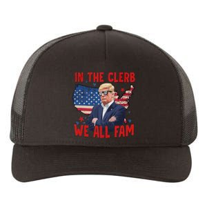 Trump 2024 In The Clerb We All Fam 45 47 American Flag Yupoong Adult 5-Panel Trucker Hat