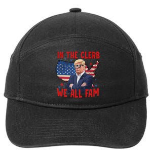 Trump 2024 In The Clerb We All Fam 45 47 American Flag 7-Panel Snapback Hat