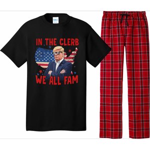 Trump 2024 In The Clerb We All Fam 45 47 American Flag Pajama Set