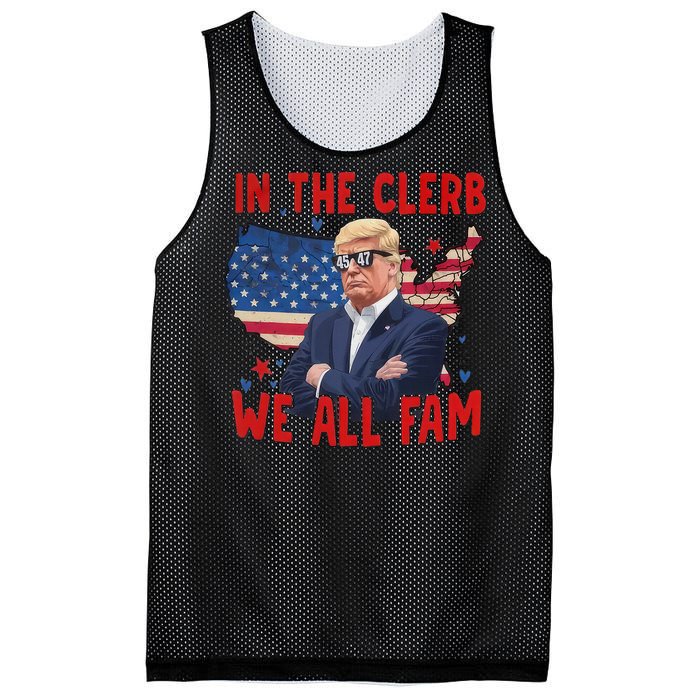 Trump 2024 In The Clerb We All Fam 45 47 American Flag Mesh Reversible Basketball Jersey Tank