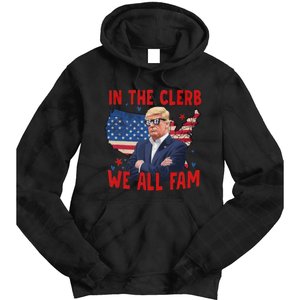 Trump 2024 In The Clerb We All Fam 45 47 American Flag Tie Dye Hoodie