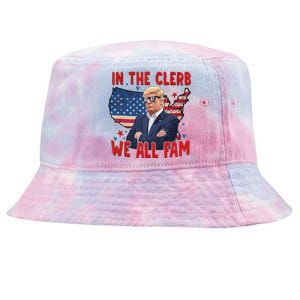 Trump 2024 In The Clerb We All Fam 45 47 American Flag Tie-Dyed Bucket Hat