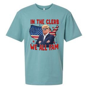 Trump 2024 In The Clerb We All Fam 45 47 American Flag Sueded Cloud Jersey T-Shirt