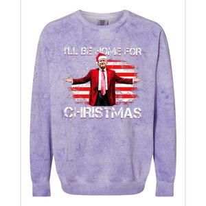 Trump 2024 ILl Be Home For Christmas Funny Trump Xmas 2024 Colorblast Crewneck Sweatshirt