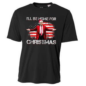 Trump 2024 ILl Be Home For Christmas Funny Trump Xmas 2024 Cooling Performance Crew T-Shirt