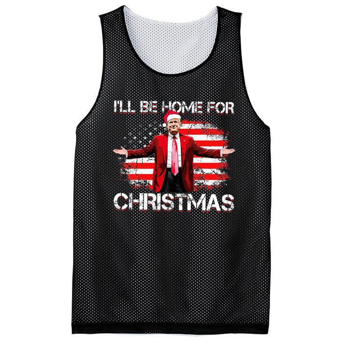 Trump 2024 ILl Be Home For Christmas Funny Trump Xmas 2024 Mesh Reversible Basketball Jersey Tank