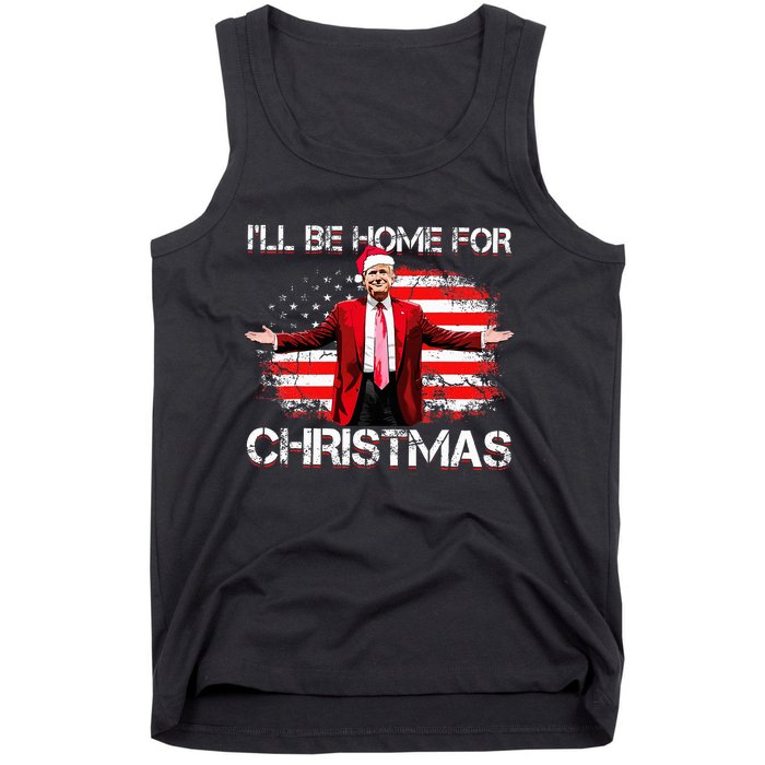 Trump 2024 ILl Be Home For Christmas Funny Trump Xmas 2024 Tank Top