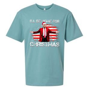 Trump 2024 ILl Be Home For Christmas Funny Trump Xmas 2024 Sueded Cloud Jersey T-Shirt