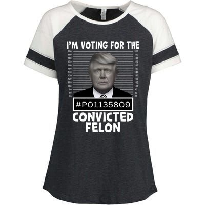 Trump 2024 Im Voting For The Convicted Felon Enza Ladies Jersey Colorblock Tee