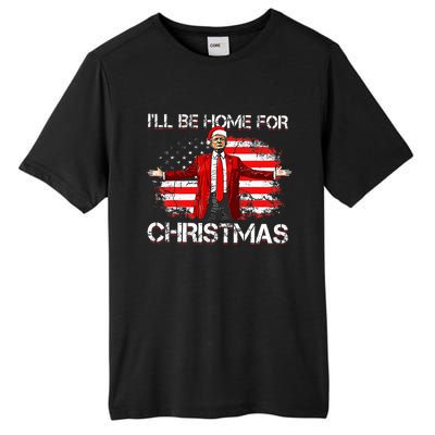 Trump 2024 ILl Be Home For Christmas Funny Trump Xmas 2024 Tall Fusion ChromaSoft Performance T-Shirt