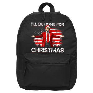 Trump 2024 ILl Be Home For Christmas Funny Trump Xmas 2024 16 in Basic Backpack