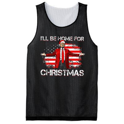 Trump 2024 ILl Be Home For Christmas Funny Trump Xmas 2024 Mesh Reversible Basketball Jersey Tank