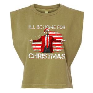 Trump 2024 ILl Be Home For Christmas Funny Trump Xmas 2024 Garment-Dyed Women's Muscle Tee