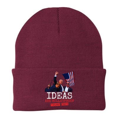 Trump 2024 Ideas Are Bulletproof Trump 2024 Knit Cap Winter Beanie