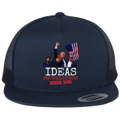 Trump 2024 Ideas Are Bulletproof Trump 2024 Flat Bill Trucker Hat