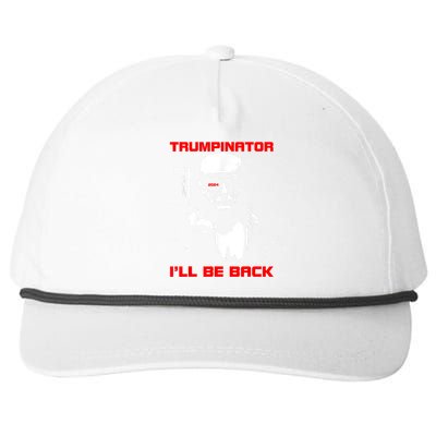 Trumpinator 2024 ILl Be Back Support Trump 2024 Election Snapback Five-Panel Rope Hat