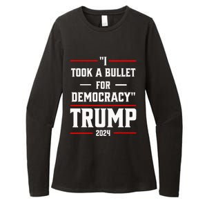 Trump 2024 I Took A Bullet For Democracy Womens CVC Long Sleeve Shirt