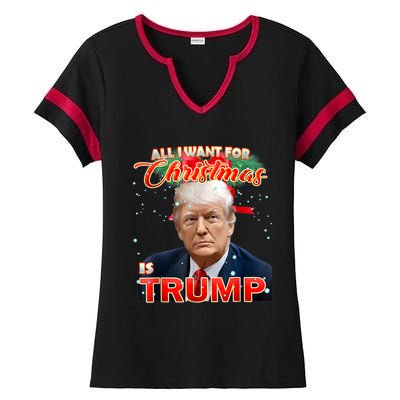 Trump 2024 I Want Trump This Christmas Ladies Halftime Notch Neck Tee