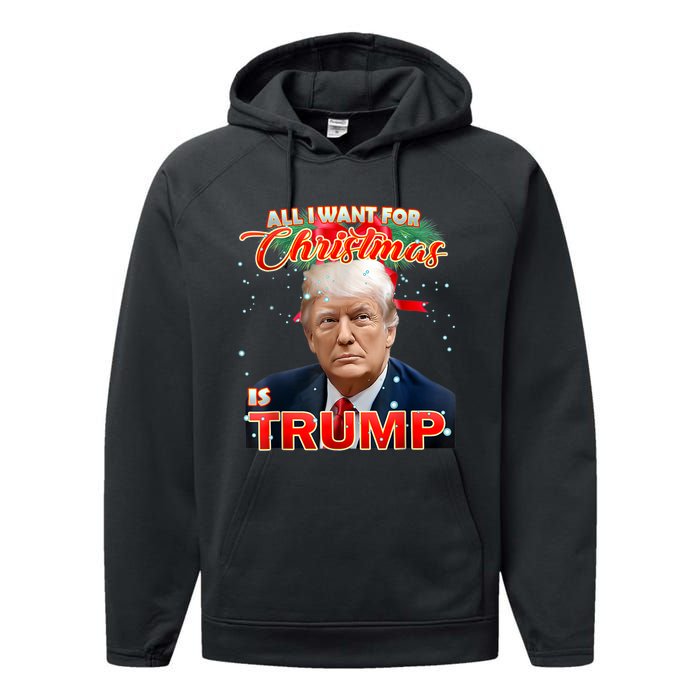 Trump 2024 I Want Trump This Christmas Performance Fleece Hoodie