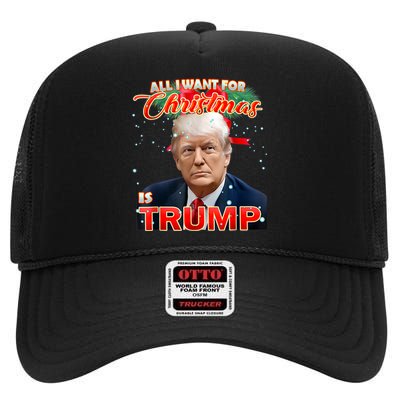 Trump 2024 I Want Trump This Christmas High Crown Mesh Back Trucker Hat