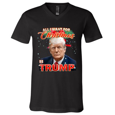 Trump 2024 I Want Trump This Christmas V-Neck T-Shirt