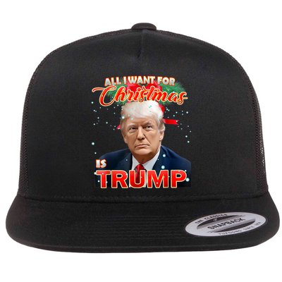 Trump 2024 I Want Trump This Christmas Flat Bill Trucker Hat