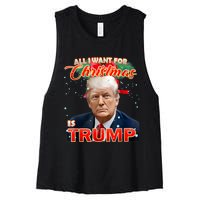 Trump 2024 I Want Trump This Christmas Women's Racerback Cropped Tank