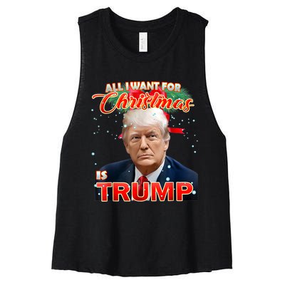 Trump 2024 I Want Trump This Christmas Women's Racerback Cropped Tank