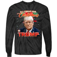 Trump 2024 I Want Trump This Christmas Tie-Dye Long Sleeve Shirt