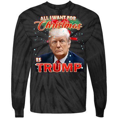 Trump 2024 I Want Trump This Christmas Tie-Dye Long Sleeve Shirt