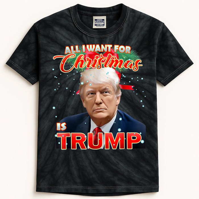 Trump 2024 I Want Trump This Christmas Kids Tie-Dye T-Shirt