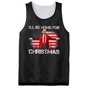 Trump 2024 ILl Be Home For Christmas Funny Trump Xmas 2024 Mesh Reversible Basketball Jersey Tank