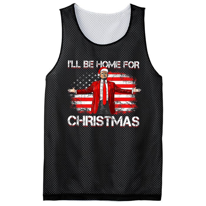 Trump 2024 ILl Be Home For Christmas Funny Trump Xmas 2024 Mesh Reversible Basketball Jersey Tank